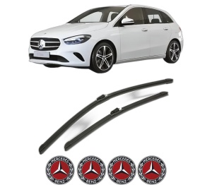 Set stergatoare MERCEDES-BENZ B-CLASS Sports Tourer (W247) din 2018-2022, pentru parbriz auto, 2 bucati, Bosch Aerotwin, din cauciuc siliconat rezistent, 4 Stickere Auto MERCEDES-BENZ v50012