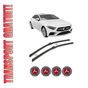 Set stergatoare MERCEDES-BENZ CLS (C257) din 2017-2021, pentru parbriz auto, 2 bucati, Bosch Aerotwin, din cauciuc siliconat rezistent, 4 Stickere Auto MERCEDES-BENZ