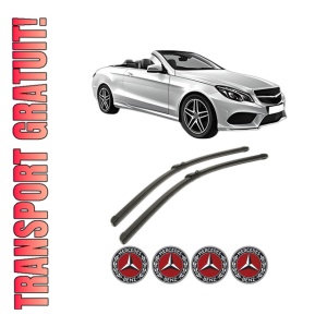 Set stergatoare MERCEDES-BENZ E-CLASS Convertible (A207) din 2010-2016, pentru parbriz auto, 2 bucati, Bosch Aerotwin, din cauciuc siliconat rezistent, 4 Stickere Auto MERCEDES-BENZ