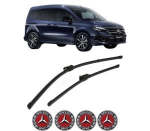 Set stergatoare MERCEDES-BENZ EQT (W420) din 2023, pentru parbriz auto, 2 bucati, Valeo Silencio, din cauciuc siliconat rezistent, 4 Stickere Auto MERCEDES-BENZ v34002