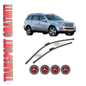Set stergatoare MERCEDES-BENZ GL-CLASS (X164) din 2006-2012, pentru parbriz auto, 2 bucati, Bosch Aerotwin, din cauciuc siliconat rezistent, 4 Stickere Auto MERCEDES-BENZ