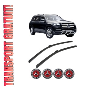 Set stergatoare MERCEDES-BENZ GLS (X167) din 2019-2023, pentru parbriz auto, 2 bucati, Bosch 0, din cauciuc siliconat rezistent, 4 Stickere Auto MERCEDES-BENZ