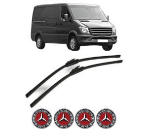 Set stergatoare MERCEDES-BENZ SPRINTER 4,6-t Van (B906) din 2006-2018, pentru parbriz auto, 2 bucati, Bosch Aerotwin, din cauciuc siliconat rezistent, 4 Stickere Auto MERCEDES-BENZ v55737