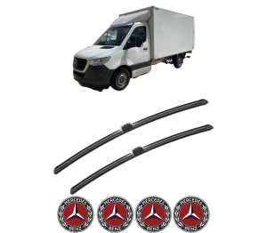 Set stergatoare MERCEDES-BENZ SPRINTER 5-t Platform/Chassis (B907) din 2018-2022, pentru parbriz auto, 2 bucati, Bosch Aerotwin, din cauciuc siliconat rezistent, 4 Stickere Auto MERCEDES-BENZ v49287