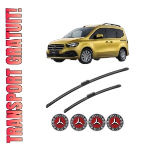 Set stergatoare MERCEDES-BENZ T-CLASS MPV (W420) din 2022, pentru parbriz auto, 2 bucati, Bosch Aerotwin, din cauciuc siliconat rezistent, 4 Stickere Auto MERCEDES-BENZ