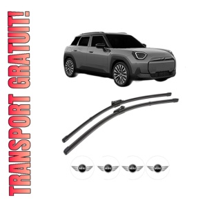 Set stergatoare MINI MINI ACEMAN (J05) din 2024-2025, pentru parbriz auto, 2 bucati, Valeo Silencio Xtrm, din cauciuc siliconat rezistent, 4 Stickere Auto MINI