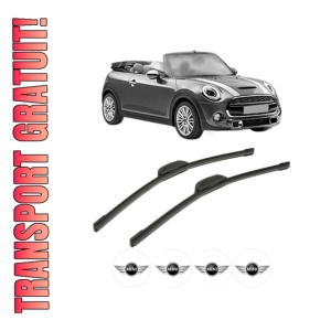 Set stergatoare MINI MINI Convertible (F57) din 2014-2023, pentru parbriz auto, 2 bucati, Bosch Aerotwin Retrofit, din cauciuc siliconat rezistent, 4 Stickere Auto MINI