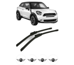 Set stergatoare MINI MINI PACEMAN (R61) din 2012-2016, pentru parbriz auto, 2 bucati, Bosch Aerotwin, din cauciuc siliconat rezistent, 4 Stickere Auto MINI v52977