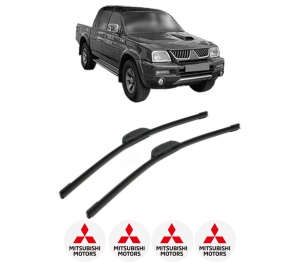 Set stergatoare MITSUBISHI L200 Platform/Chassis (K6_T, K7_T) din 1996, pentru parbriz auto, 2 bucati, Bosch Aerotwin Retrofit, din cauciuc siliconat rezistent, 4 Stickere Auto MITSUBISHI v48802