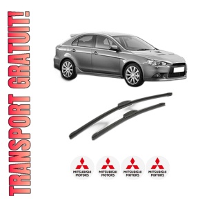 Set stergatoare MITSUBISHI LANCER VIII Sportback (CX_A) din 2008-2010, pentru parbriz auto, 2 bucati, Bosch Aerotwin Retrofit, din cauciuc siliconat rezistent, 4 Stickere Auto MITSUBISHI