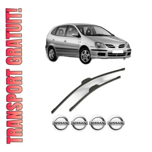 Set stergatoare NISSAN ALMERA TINO (V10) din 2000-2006, pentru parbriz auto, 2 bucati, Bosch Aerotwin Retrofit, din cauciuc siliconat rezistent, 4 Stickere Auto NISSAN