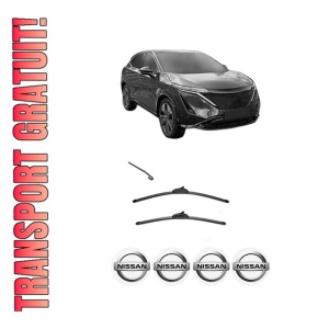 Set stergatoare NISSAN ARIYA (FE0) din 2020, pentru parbriz auto, 2 bucati, Valeo Silencio, din cauciuc siliconat rezistent, 4 Stickere Auto NISSAN