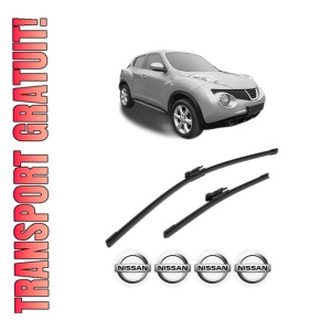 Set stergatoare NISSAN JUKE Van (F15) din 2010-2019, pentru parbriz auto, 2 bucati, Bosch Aerotwin, din cauciuc siliconat rezistent, 4 Stickere Auto NISSAN