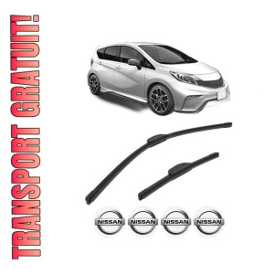 Set stergatoare NISSAN NOTE (E12) din 2012-2013, pentru parbriz auto, 2 bucati, Bosch Aerotwin Retrofit, din cauciuc siliconat rezistent, 4 Stickere Auto NISSAN