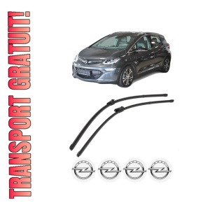 Set stergatoare OPEL AMPERA-E (F17) din 2017-2019, pentru parbriz auto, 2 bucati, Valeo Silencio Xtrm, din cauciuc siliconat rezistent, 4 Stickere Auto OPEL