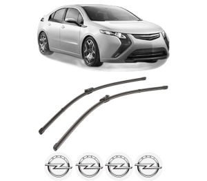 Set stergatoare OPEL AMPERA (R12) din 2011-2015, pentru parbriz auto, 2 bucati, Valeo Silencio Xtrm, din cauciuc siliconat rezistent, 4 Stickere Auto OPEL v37782