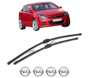 Set stergatoare OPEL ASTRA H GTC (A04) din 2005-2010, pentru parbriz auto, 2 bucati, Valeo Silencio Xtrm, din cauciuc siliconat rezistent, 4 Stickere Auto OPEL v38862