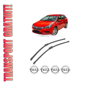 Set stergatoare OPEL ASTRA K (B16) din 2015-2022, pentru parbriz auto, 2 bucati, Bosch Aerotwin, din cauciuc siliconat rezistent, 4 Stickere Auto OPEL