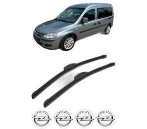 Set stergatoare OPEL COMBO Tour din 2001-2011, pentru parbriz auto, 2 bucati, Bosch Aerotwin Retrofit, din cauciuc siliconat rezistent, 4 Stickere Auto OPEL v42287