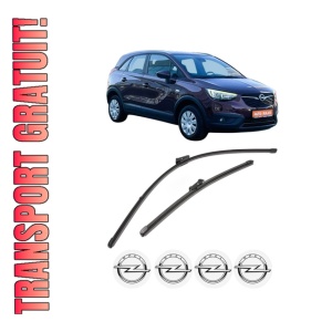 Set stergatoare OPEL CROSSLAND X Van din 2018-2019, pentru parbriz auto, 2 bucati, Valeo Silencio Xtrm, din cauciuc siliconat rezistent, 4 Stickere Auto OPEL