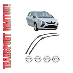 Set stergatoare OPEL ZAFIRA TOURER C VAN (P12) din 2012-2013, pentru parbriz auto, 2 bucati, Bosch Aerotwin, din cauciuc siliconat rezistent, 4 Stickere Auto OPEL