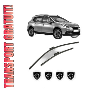 Set stergatoare PEUGEOT 2008 I (CU_) din 2013-2019, pentru parbriz auto, 2 bucati, Bosch Aerotwin, din cauciuc siliconat rezistent, 4 Stickere Auto PEUGEOT