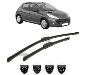 Set stergatoare PEUGEOT 206+ (2L_, 2M_) din 2009-2013, pentru parbriz auto, 2 bucati, Bosch Aerotwin Retrofit, din cauciuc siliconat rezistent, 4 Stickere Auto PEUGEOT v44397