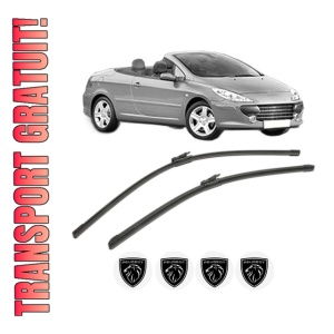 Set stergatoare PEUGEOT 307 CC (3B) din 2003-2009, pentru parbriz auto, 2 bucati, Bosch Aerotwin, din cauciuc siliconat rezistent, 4 Stickere Auto PEUGEOT