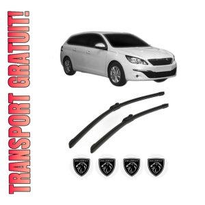 Set stergatoare PEUGEOT 308 SW II Estate Van (LC_) din 2014-2021, pentru parbriz auto, 2 bucati, Bosch Aerotwin, din cauciuc siliconat rezistent, 4 Stickere Auto PEUGEOT