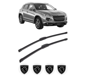 Set stergatoare PEUGEOT 4008 din 2012, pentru parbriz auto, 2 bucati, Bosch Aerotwin Retrofit, din cauciuc siliconat rezistent, 4 Stickere Auto PEUGEOT v40907