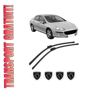 Set stergatoare PEUGEOT 407 (6D_) din 2004-2011, pentru parbriz auto, 2 bucati, Bosch Aerotwin Multi, din cauciuc siliconat rezistent, 4 Stickere Auto PEUGEOT