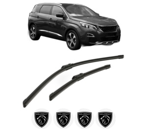 Set stergatoare PEUGEOT 5008 II (MC_, MJ_, MR_, M4_) din 2016-2023, pentru parbriz auto, 2 bucati, Bosch Aerotwin, din cauciuc siliconat rezistent, 4 Stickere Auto PEUGEOT v53937