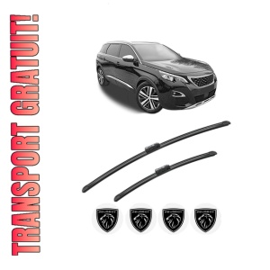 Set stergatoare PEUGEOT 508 SW II (FC_, FJ_, F4_) din 2018-2021, pentru parbriz auto, 2 bucati, Bosch Aerotwin, din cauciuc siliconat rezistent, 4 Stickere Auto PEUGEOT