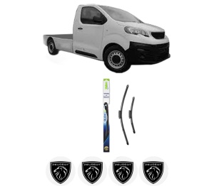 Set stergatoare PEUGEOT EXPERT Platform/Chassis (V_) din 2016-2023, pentru parbriz auto, 2 bucati, Valeo Silencio Xtrm, din cauciuc siliconat rezistent, 4 Stickere Auto PEUGEOT v37902