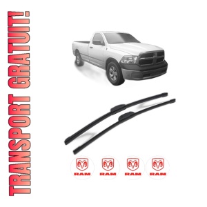 Set stergatoare RAM 1500 Standard Cab Pickup (DS) din 2013-2018, pentru parbriz auto, 2 bucati, Bosch Aerotwin Retrofit, din cauciuc siliconat rezistent, 4 Stickere Auto RAM