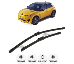 Set stergatoare RENAULT 5 din 2024, pentru parbriz auto, 2 bucati, Bosch Aerotwin, din cauciuc siliconat rezistent, 4 Stickere Auto RENAULT v55377