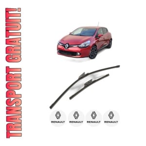Set stergatoare RENAULT CLIO IV Hatchback Van (BH_) din 2014-2021, pentru parbriz auto, 2 bucati, Bosch Aerotwin, din cauciuc siliconat rezistent, 4 Stickere Auto RENAULT