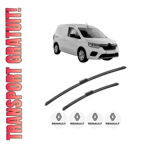 Set stergatoare RENAULT KANGOO III MPV din 2021-2022, pentru parbriz auto, 2 bucati, Bosch Aerotwin, din cauciuc siliconat rezistent, 4 Stickere Auto RENAULT