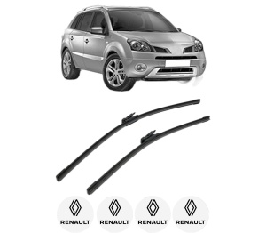 Set stergatoare RENAULT KOLEOS I (HY_) din 2008-2013, pentru parbriz auto, 2 bucati, Bosch Aerotwin, din cauciuc siliconat rezistent, 4 Stickere Auto RENAULT v43607