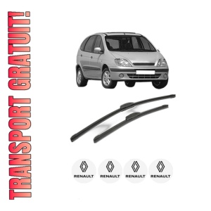 Set stergatoare RENAULT SCENIC I MPV (JA0/1_, FA0_) din 1999-2003, pentru parbriz auto, 2 bucati, Bosch Aerotwin Retrofit, din cauciuc siliconat rezistent, 4 Stickere Auto RENAULT