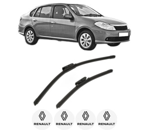 Set stergatoare RENAULT THALIA II (LU_) din 2008-2014, pentru parbriz auto, 2 bucati, Bosch Aerotwin, din cauciuc siliconat rezistent, 4 Stickere Auto RENAULT v55977