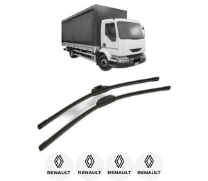 Set stergatoare RENAULT TRUCKS MIDLUM din 2000-2009, pentru parbriz auto, 2 bucati, Bosch Aerotwin Retro Truck, din cauciuc siliconat rezistent, 4 Stickere Auto RENAULT TRUCKS v50857