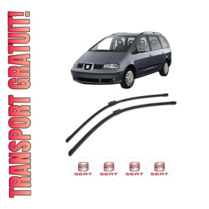 Set stergatoare SEAT ALHAMBRA (7V8, 7V9) din 1996-2010, pentru parbriz auto, 2 bucati, Bosch Aerotwin, din cauciuc siliconat rezistent, 4 Stickere Auto SEAT