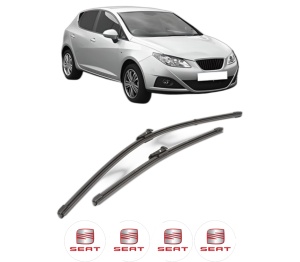 Set stergatoare SEAT IBIZA IV (6J5, 6P1) din 2008-2017, pentru parbriz auto, 2 bucati, Valeo Silencio Xtrm, din cauciuc siliconat rezistent, 4 Stickere Auto SEAT v38142