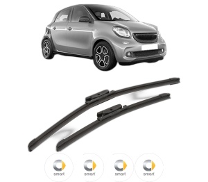 Set stergatoare SMART FORFOUR Hatchback (453) din 2014-2017, pentru parbriz auto, 2 bucati, Bosch Aerotwin, din cauciuc siliconat rezistent, 4 Stickere Auto SMART v50432