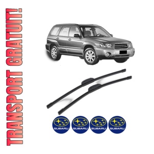 Set stergatoare SUBARU FORESTER (SG_) din 2002-2008, pentru parbriz auto, 2 bucati, Bosch Aerotwin Retrofit, din cauciuc siliconat rezistent, 4 Stickere Auto SUBARU