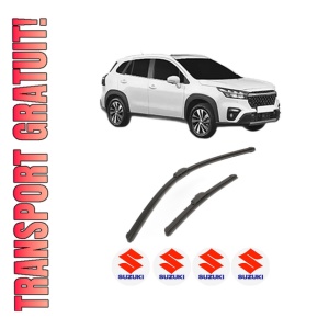 Set stergatoare SUZUKI S-CROSS din 2022, pentru parbriz auto, 2 bucati, Bosch Aerotwin Retrofit, din cauciuc siliconat rezistent, 4 Stickere Auto SUZUKI