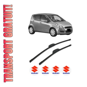 Set stergatoare SUZUKI SPLASH (EX) din 2008-2012, pentru parbriz auto, 2 bucati, Bosch Aerotwin Retrofit, din cauciuc siliconat rezistent, 4 Stickere Auto SUZUKI