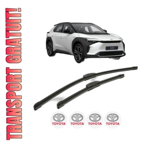 Set stergatoare TOYOTA bZ4X (_EAM1_) din 2021, pentru parbriz auto, 2 bucati, Bosch Aerotwin Retrofit, din cauciuc siliconat rezistent, 4 Stickere Auto TOYOTA