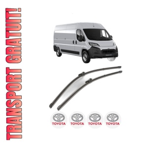 Set stergatoare TOYOTA PROACE MAX Van (MFY_, MFQ_) din 2024, pentru parbriz auto, 2 bucati, Valeo Silencio Xtrm, din cauciuc siliconat rezistent, 4 Stickere Auto TOYOTA